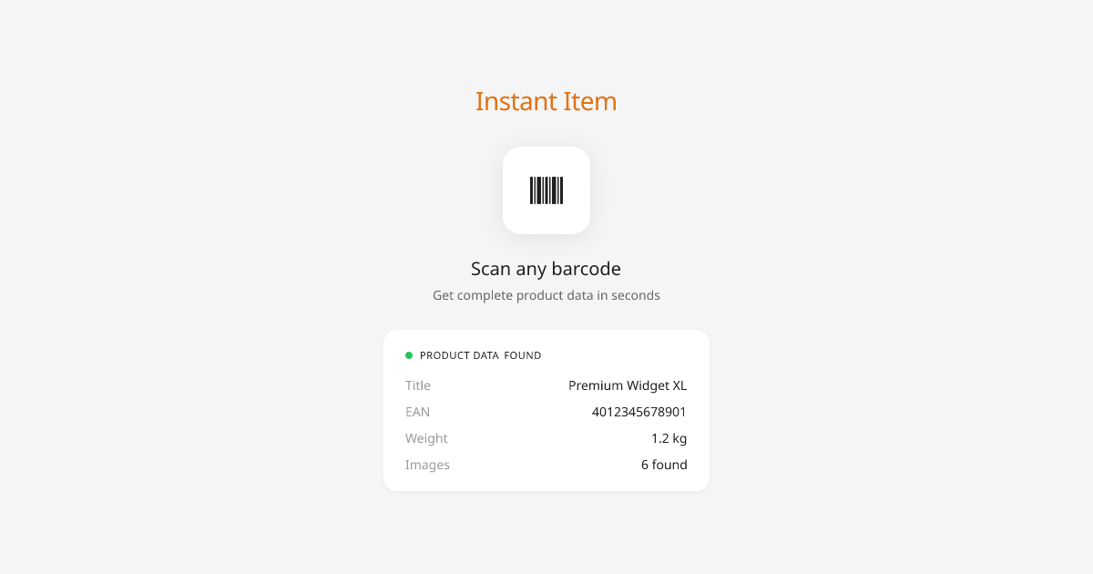 Instant Item Interface